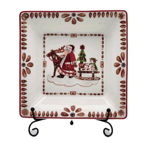 Villeroy & Boch Ginger Apfelbraeter Square Rim Soup bowl Santa and reindeer - Picture 1 of 11